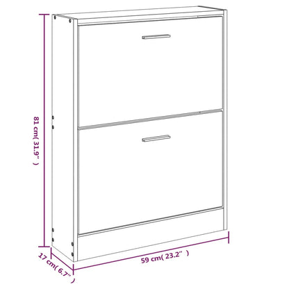 Shoe Cabinet Grey Sonoma 59x17x81 cm Engineered Wood