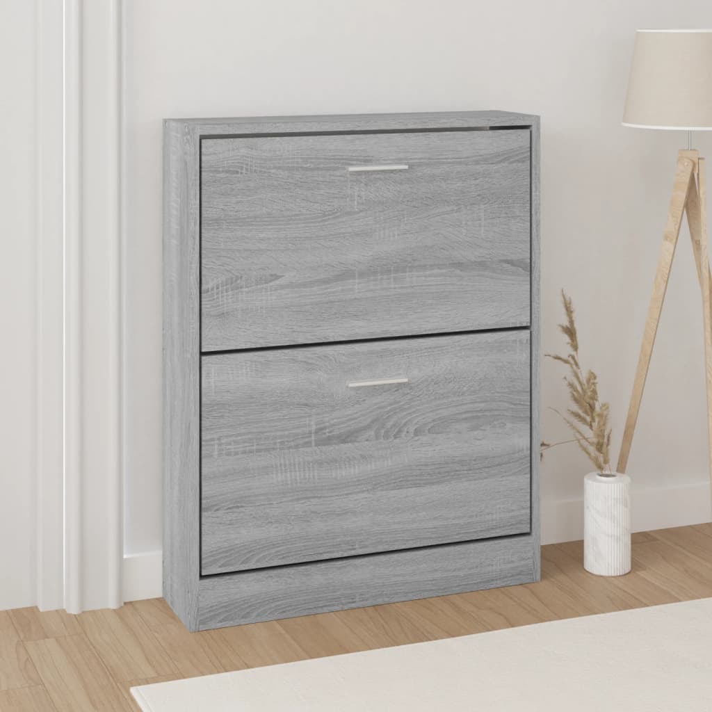 Shoe Cabinet Grey Sonoma 59x17x81 cm Engineered Wood
