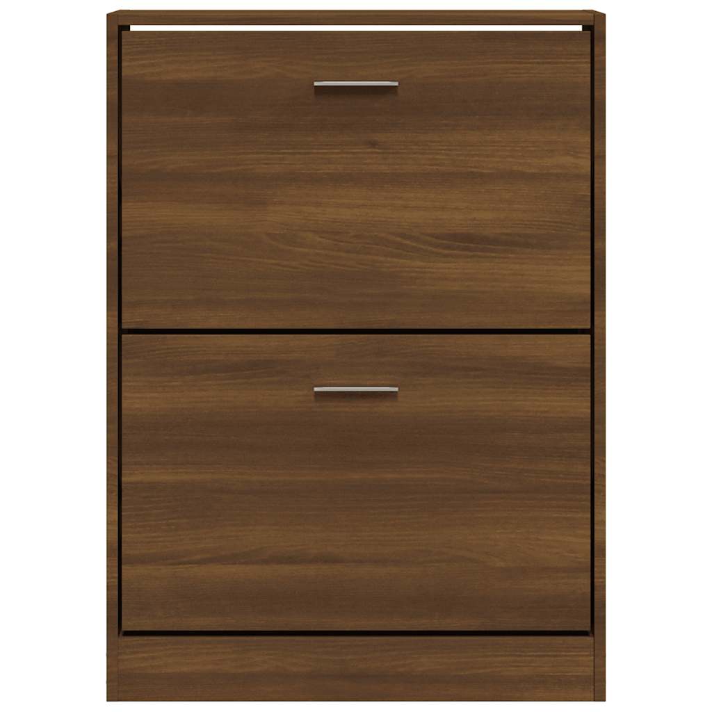 Shoe Cabinet Brown Oak 59x17x81 cm Engineered Wood
