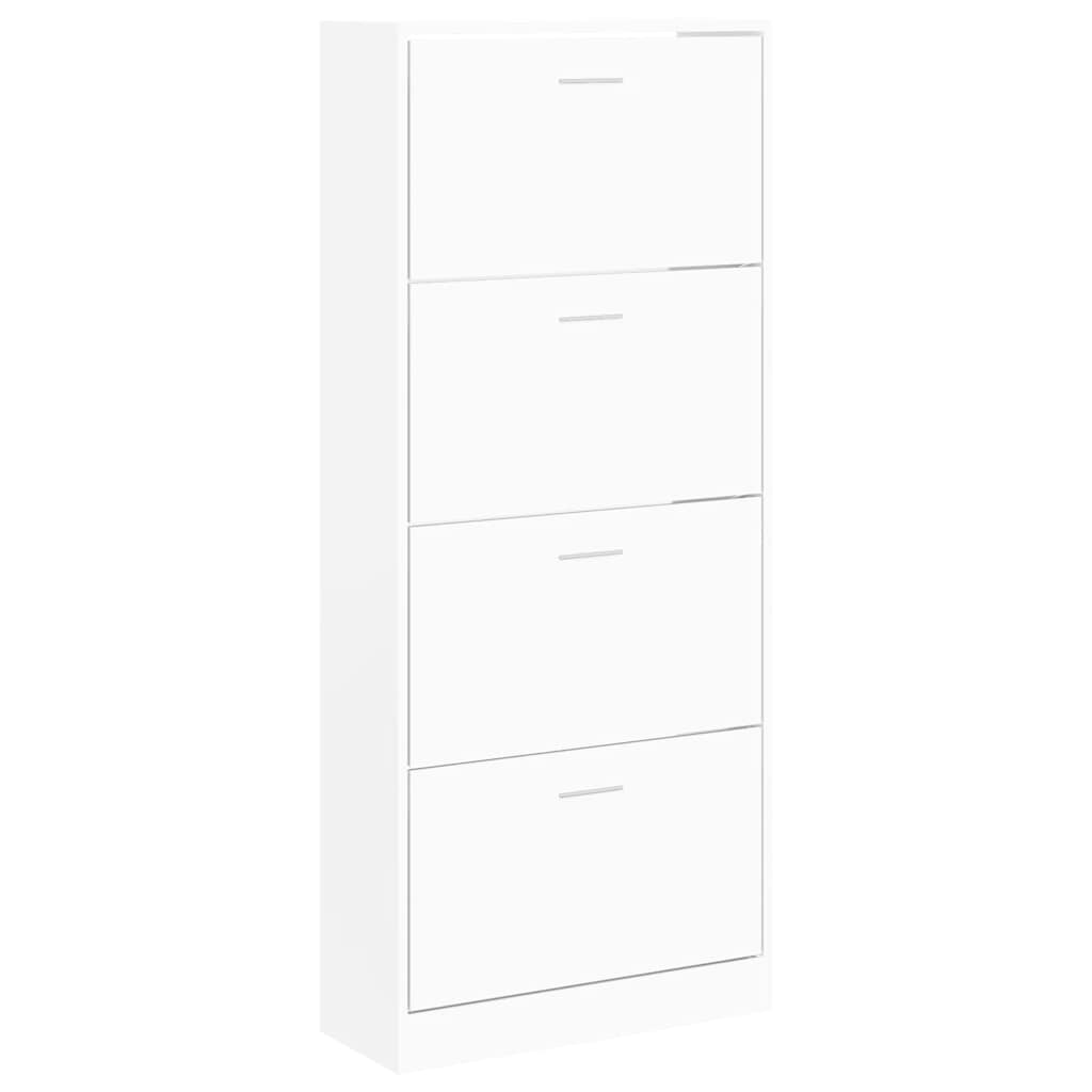 Shoe Cabinet White 63x24x147 cm Engineered Wood