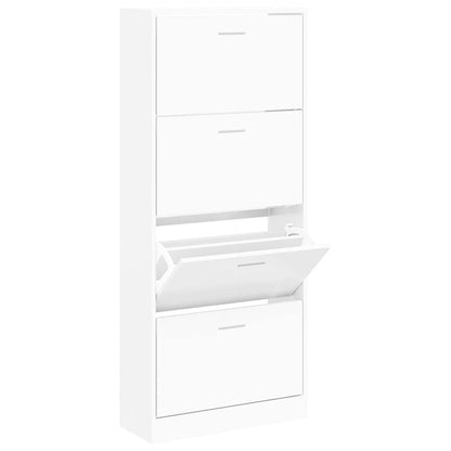 Shoe Cabinet White 63x24x147 cm Engineered Wood