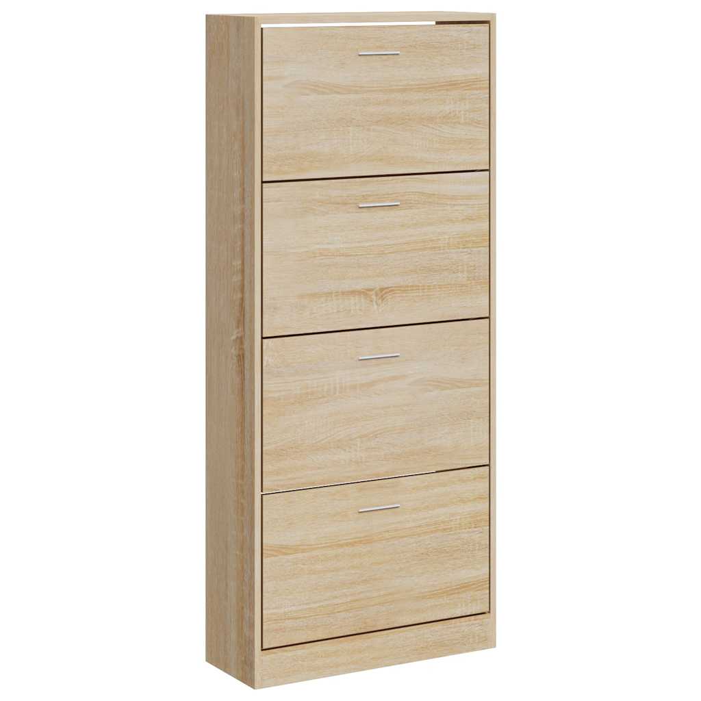 Shoe Cabinet Sonoma Oak 63x24x147 cm Engineered Wood