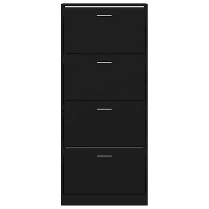 Shoe Cabinet Black 63x24x147 cm Engineered Wood