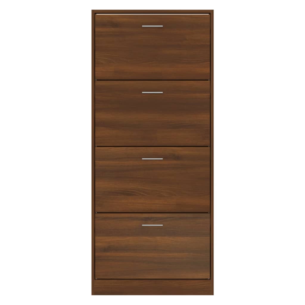 Shoe Cabinet Brown Oak 63x24x147 cm Engineered Wood