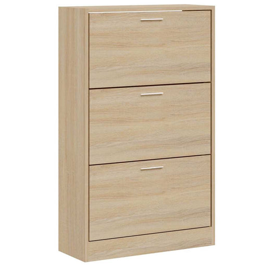 Shoe Cabinet Sonoma Oak 63x24x103 cm Engineered Wood