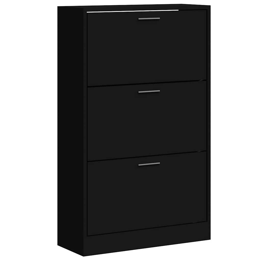 Shoe Cabinet Black 63x24x103 cm Engineered Wood