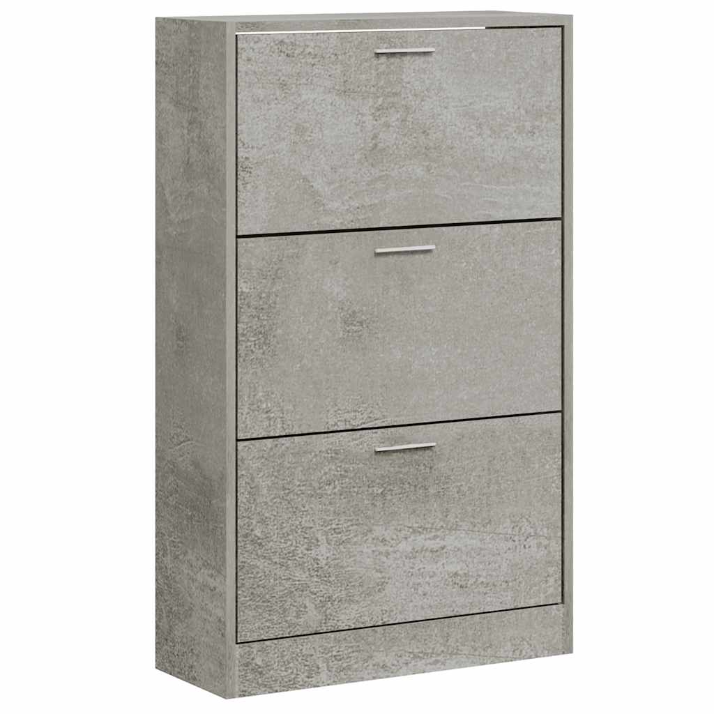 Shoe Cabinet Concrete Grey 63x24x103 cm Engineered Wood