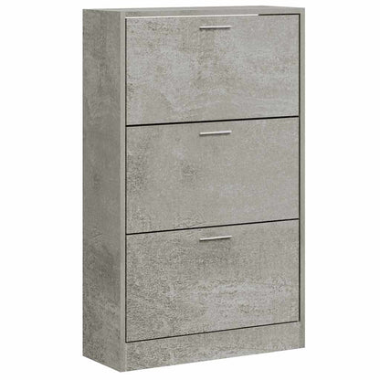 Shoe Cabinet Concrete Grey 63x24x103 cm Engineered Wood