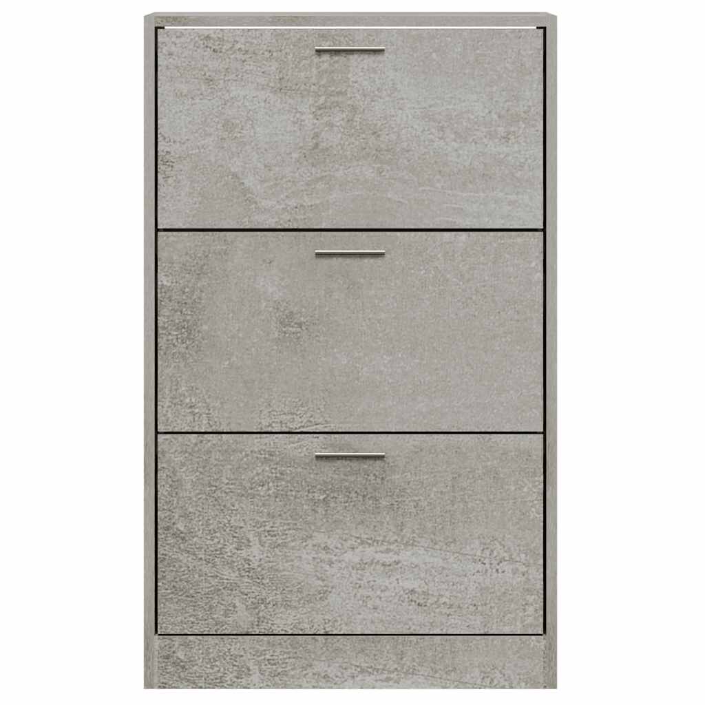 Shoe Cabinet Concrete Grey 63x24x103 cm Engineered Wood