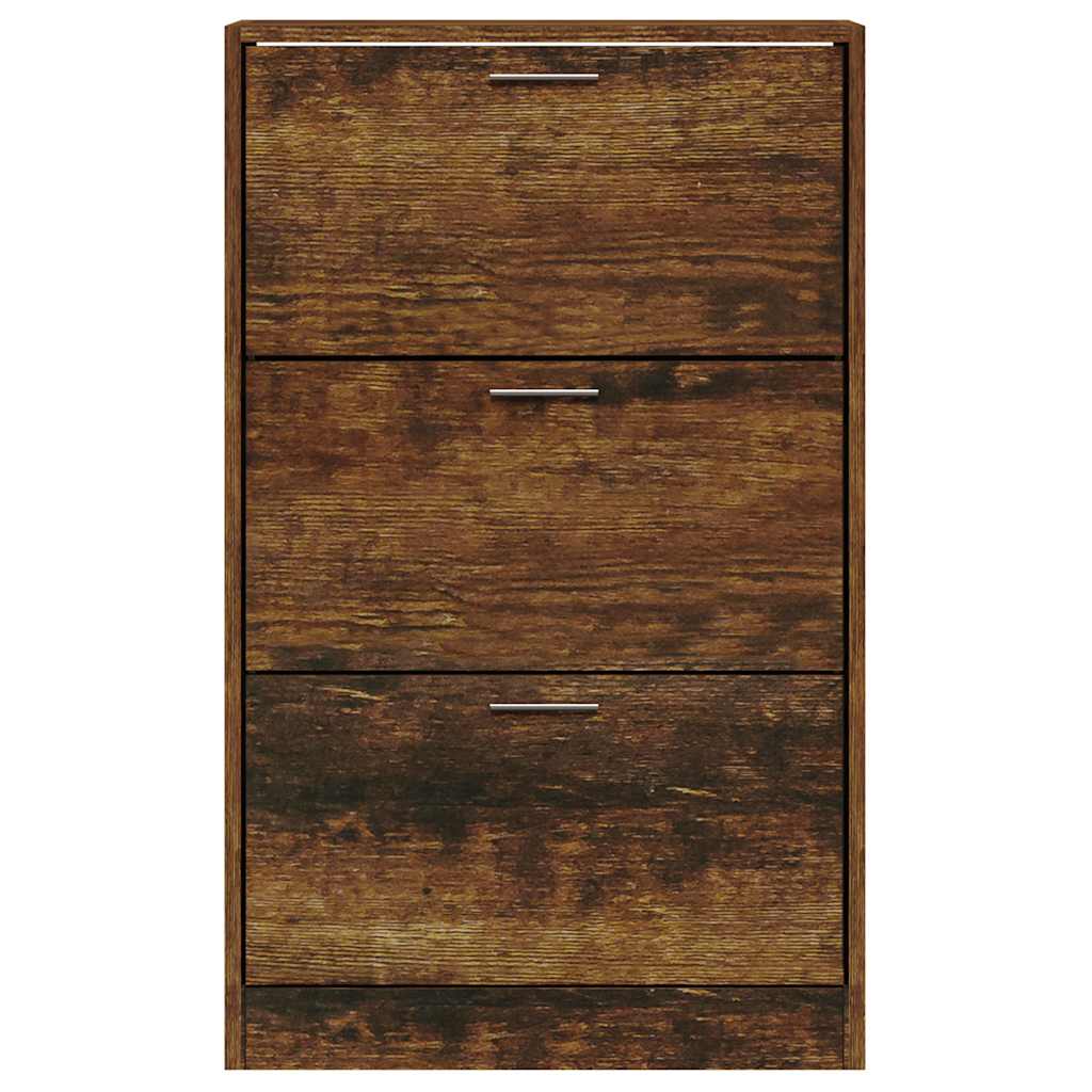 Shoe Cabinet Smoked Oak 63x24x103 cm Engineered Wood