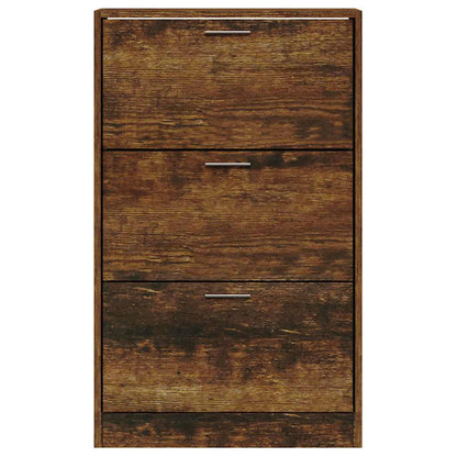 Shoe Cabinet Smoked Oak 63x24x103 cm Engineered Wood