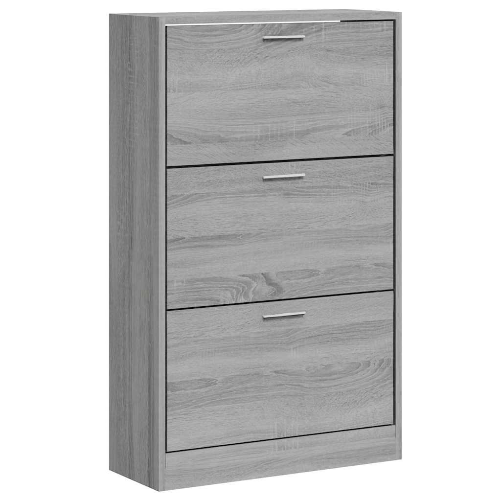Shoe Cabinet Grey Sonoma 63x24x103 cm Engineered Wood