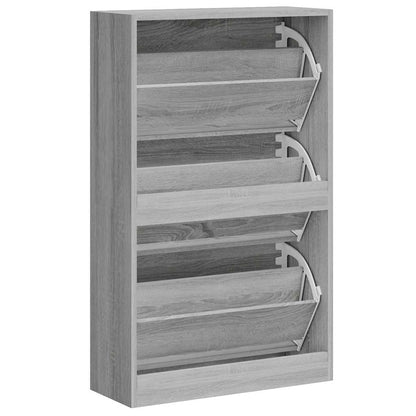 Shoe Cabinet Grey Sonoma 63x24x103 cm Engineered Wood