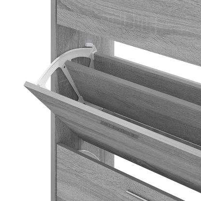 Shoe Cabinet Grey Sonoma 63x24x103 cm Engineered Wood