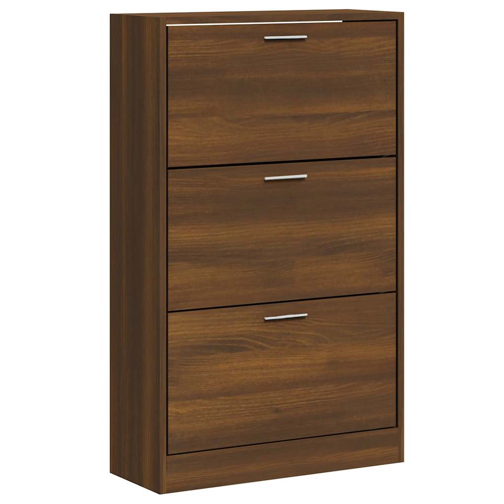 Shoe Cabinet Brown Oak 63x24x103 cm Engineered Wood