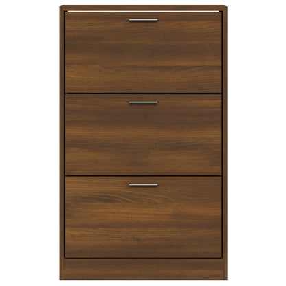 Shoe Cabinet Brown Oak 63x24x103 cm Engineered Wood