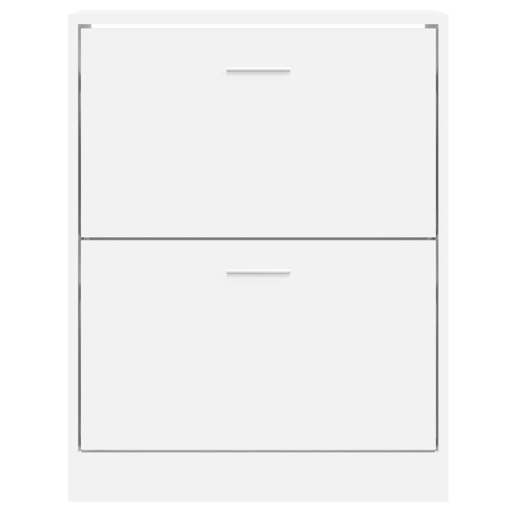 Shoe Cabinet High Gloss White 63x24x81 cm Engineered Wood