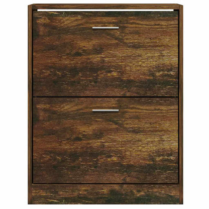 Shoe Cabinet Smoked Oak 63x24x81 cm Engineered Wood