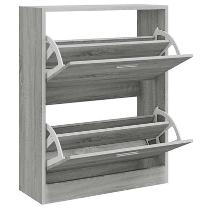 Shoe Cabinet Grey Sonoma 63x24x81 cm Engineered Wood