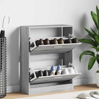 Shoe Cabinet Grey Sonoma 63x24x81 cm Engineered Wood