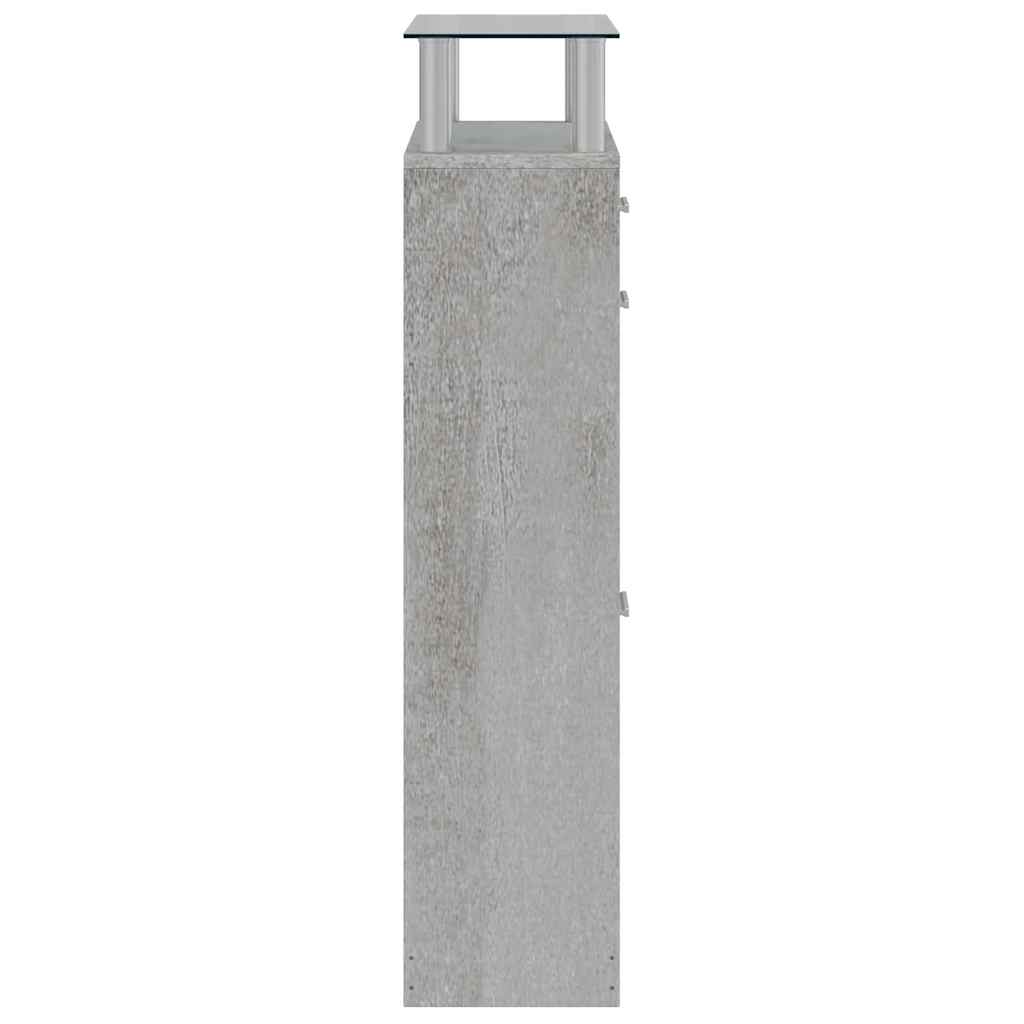 Shoe Cabinet Concrete Grey 63x24x104 cm Engineered Wood