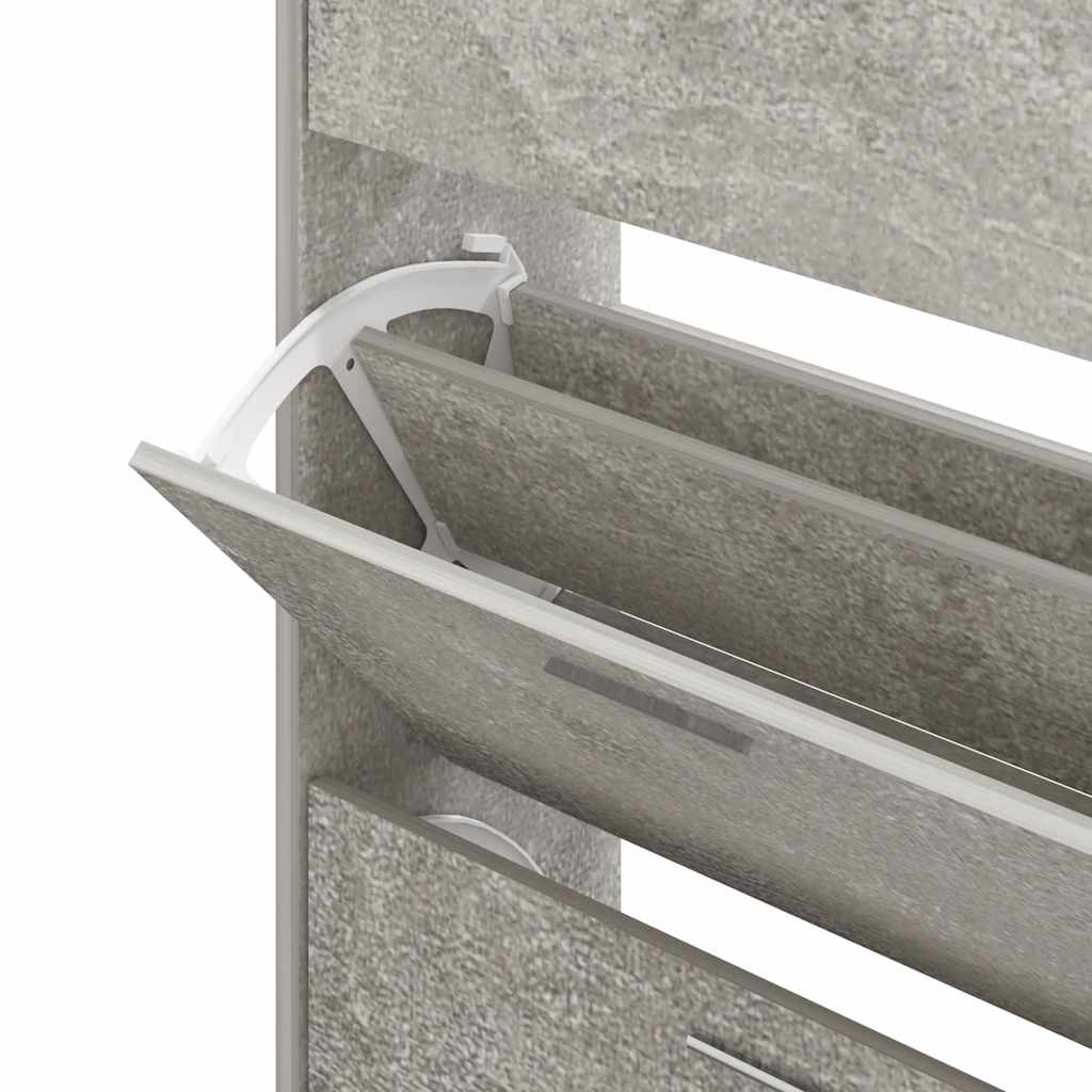 Shoe Cabinet Concrete Grey 63x24x104 cm Engineered Wood