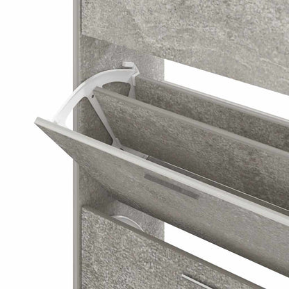 Shoe Cabinet Concrete Grey 63x24x104 cm Engineered Wood