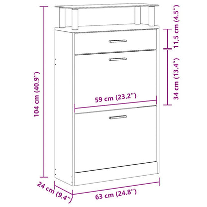 Shoe Cabinet Concrete Grey 63x24x104 cm Engineered Wood