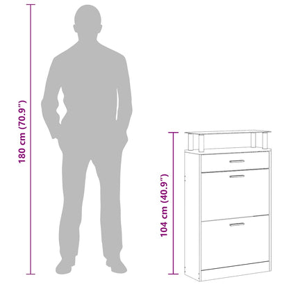 Shoe Cabinet Concrete Grey 63x24x104 cm Engineered Wood