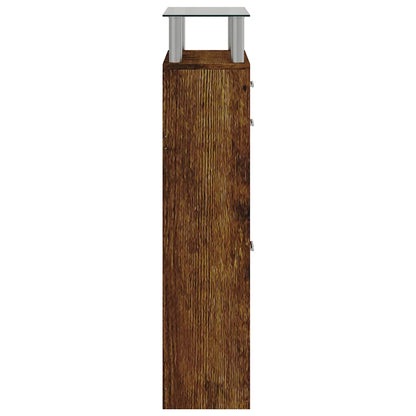 Shoe Cabinet Smoked Oak 63x24x104 cm Engineered Wood