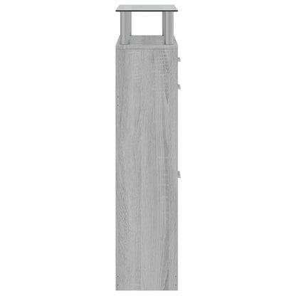 Shoe Cabinet Grey Sonoma 63x24x104 cm Engineered Wood