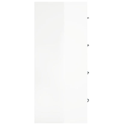 Sideboard with 4 Drawers 60x30.5x71 cm High Gloss White