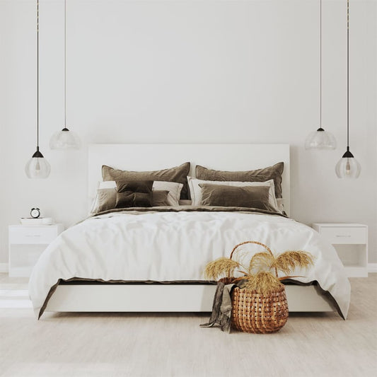 Bedside Cabinet | Set of 2 | High gloss white | Engineered wood