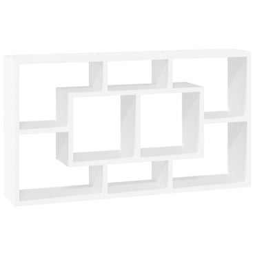 Wall Display Shelf 8 Compartments High Gloss White