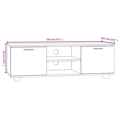 TV Cabinet Sonoma Oak 120x40.5x35 cm Engineered Wood