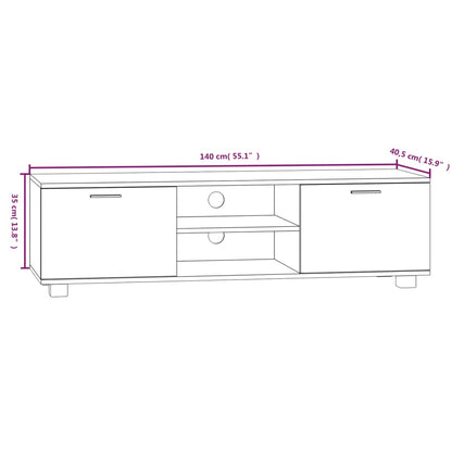 TV Cabinet Smoked Oak 140x40.5x35 cm Engineered Wood