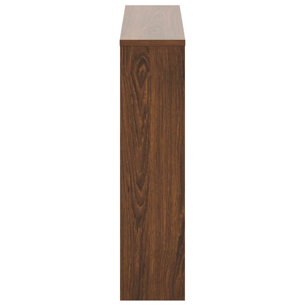 Shoe Cabinet with Mirror 2-Layer Brown Oak 63x17x67 cm