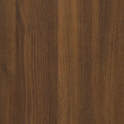 Shoe Cabinet with Mirror 2-Layer Brown Oak 63x17x67 cm