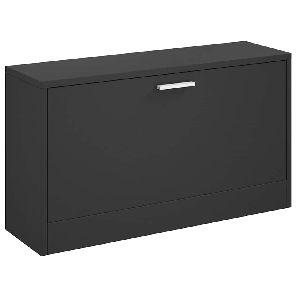 Shoe Bench Black 80x24x45 cm Engineered Wood