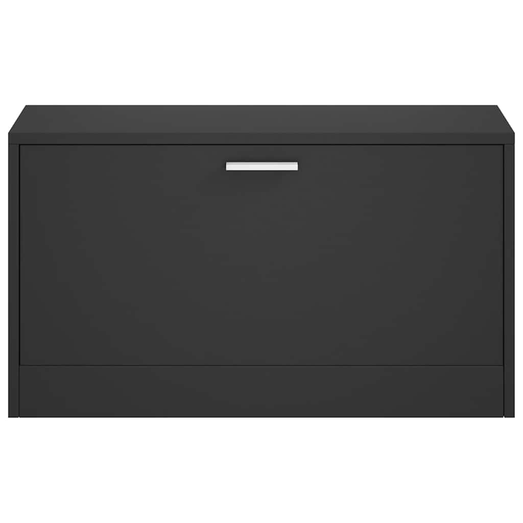 Shoe Bench Black 80x24x45 cm Engineered Wood