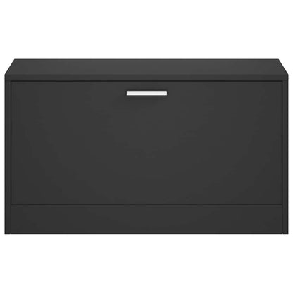 Shoe Bench Black 80x24x45 cm Engineered Wood