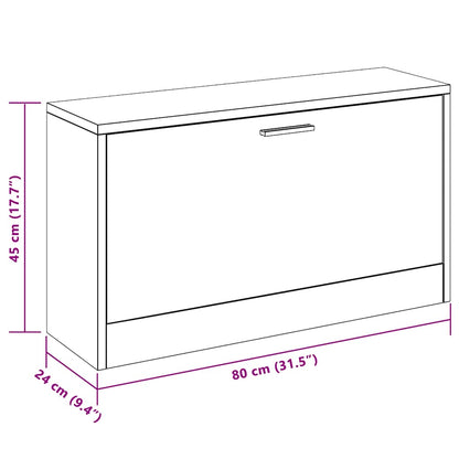 Shoe Bench Black 80x24x45 cm Engineered Wood