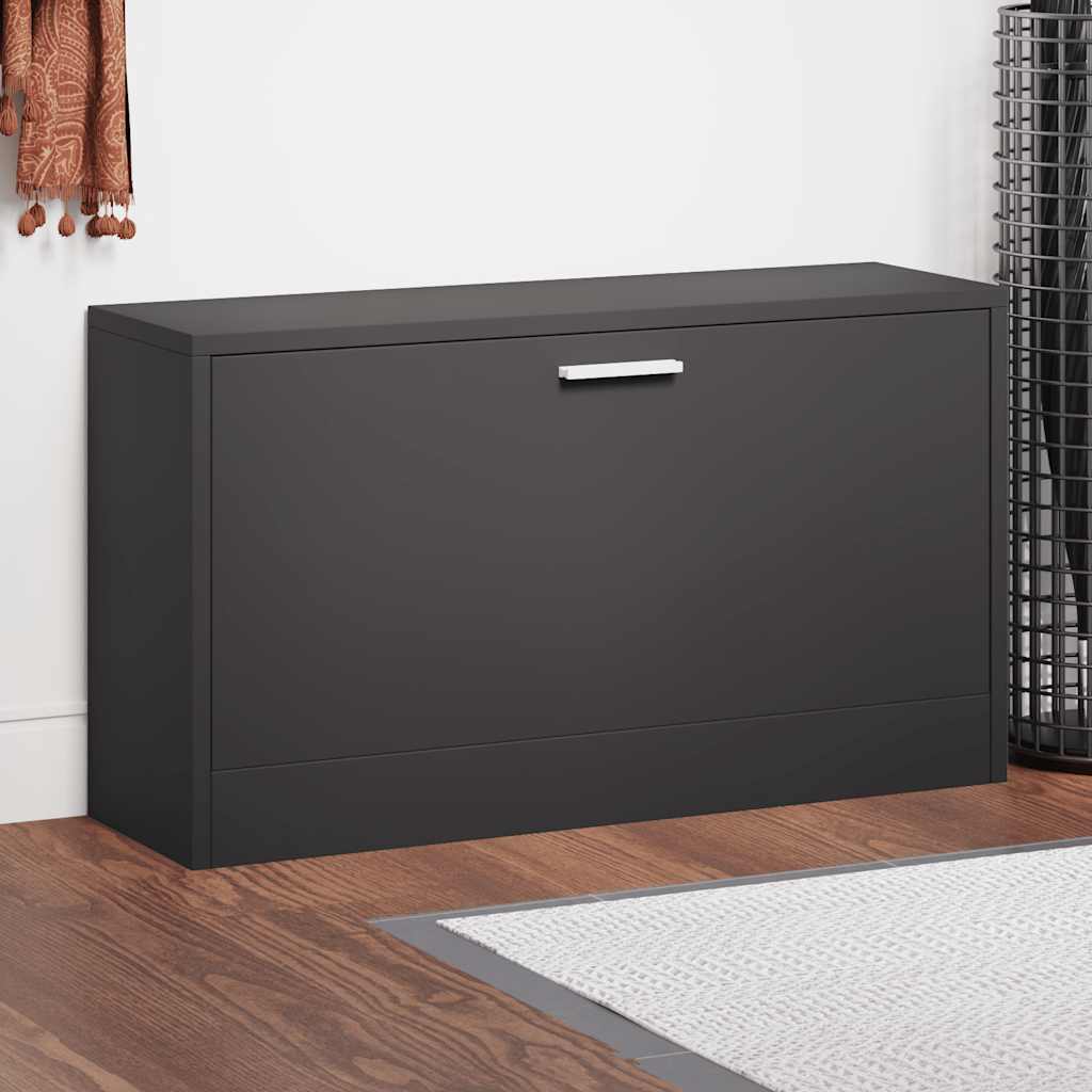 Shoe Bench Black 80x24x45 cm Engineered Wood