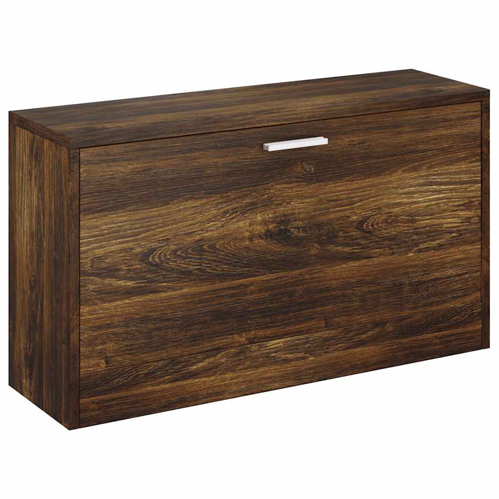 Shoe Bench Smoked Oak 80x24x45 cm Engineered Wood