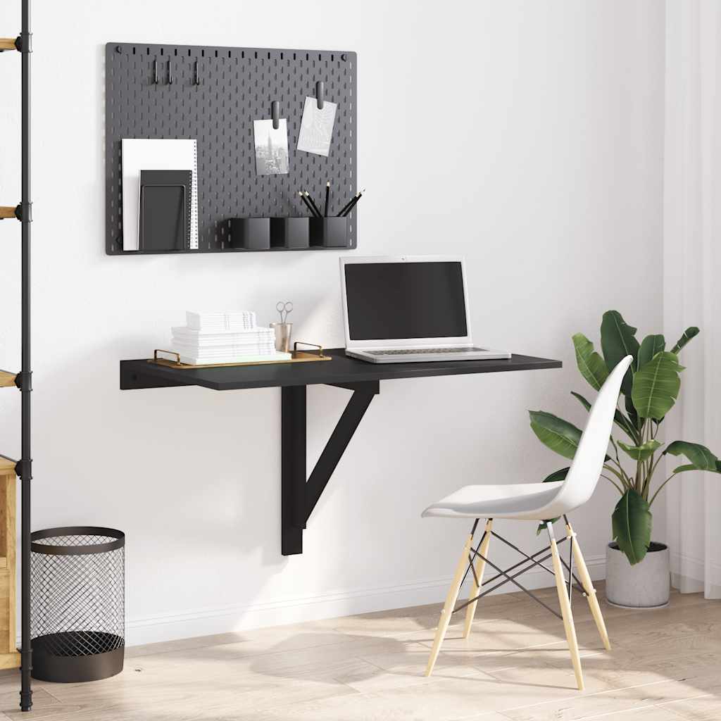 Folding Wall Table Black 100x60x56 cm Engineered Wood