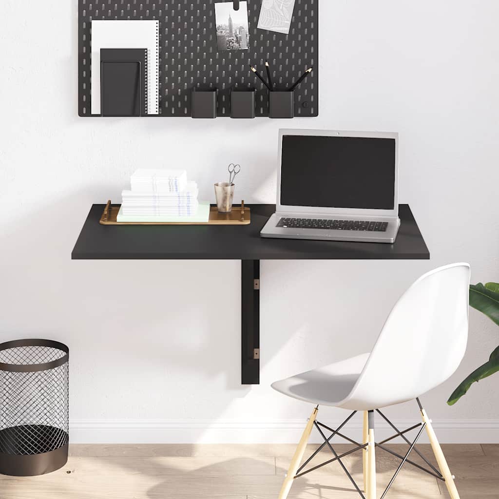 Folding Wall Table Black 100x60x56 cm Engineered Wood