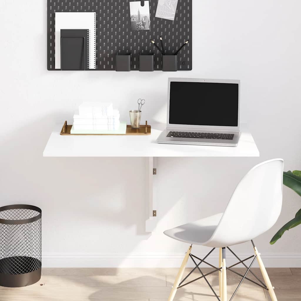 Folding Wall Table High Gloss White 100x60x56 cm Engineered Wood