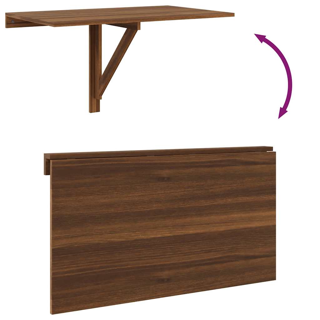 Folding Wall Table Brown Oak 100x60x56 cm Engineered Wood