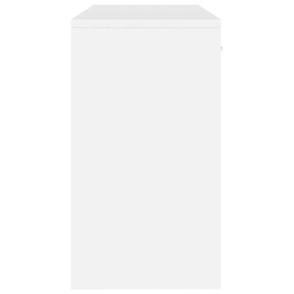 Desk with Drawer&Cabinet High Gloss White 100x40x73 cm