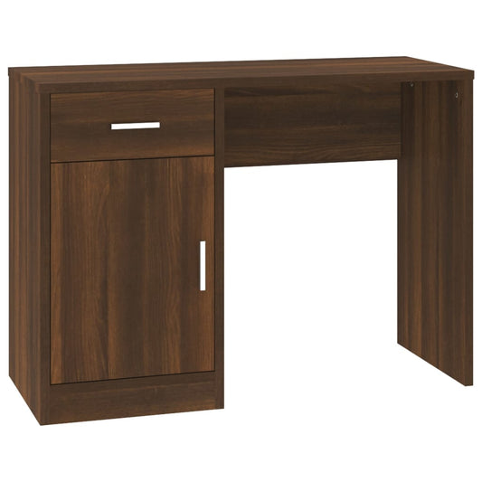 Desk | Brown Oak | Engineered Wood | Medium | Desk | Rectangular